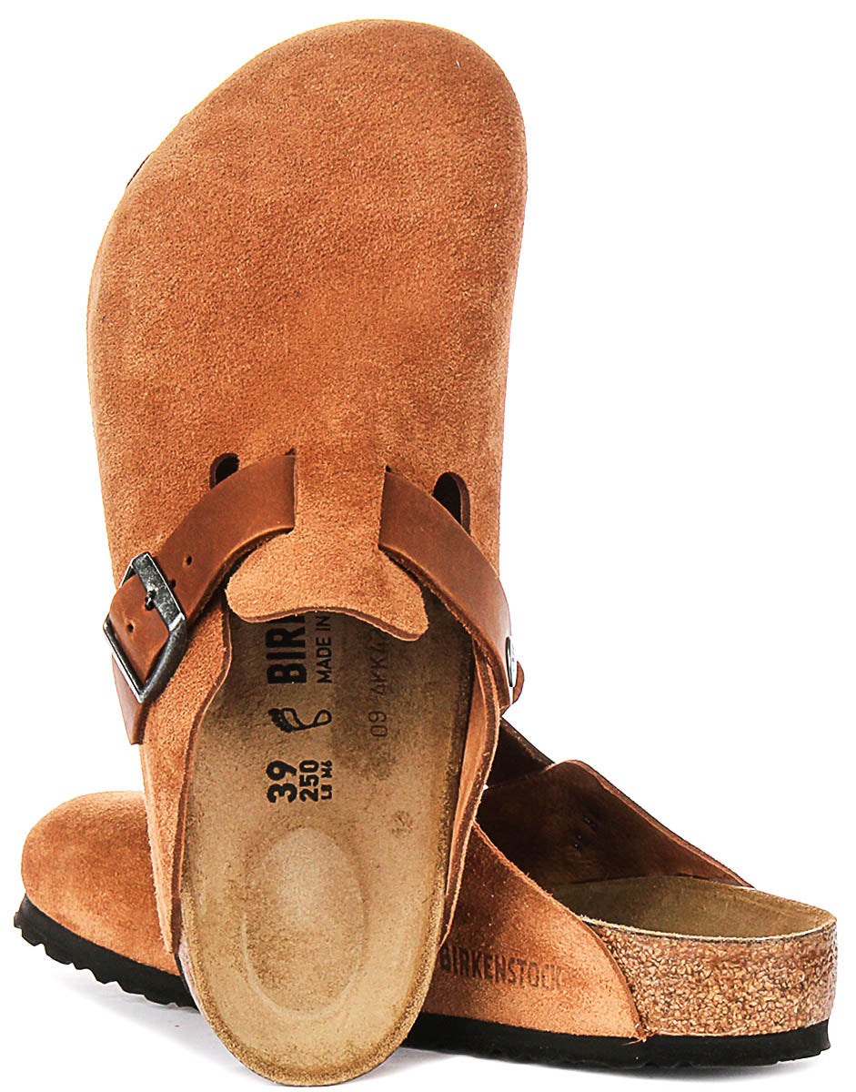 Birkenstock Boston-träskor | cognacsfärgad Birko-Flor för män och kvinnor