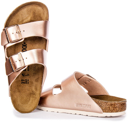 Sandales Birkenstock Arizona | Birko-Flor cuivré pour enfants - coupe régulière
