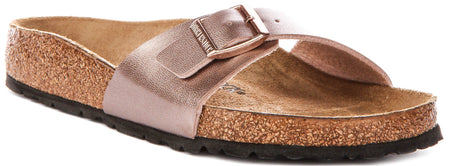 Sandales Birkenstock Madrid | en Birko-Flor cuivré pour femmes – largeur normale