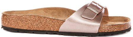 Sandales Birkenstock Madrid | en Birko-Flor cuivré pour femmes – largeur normale