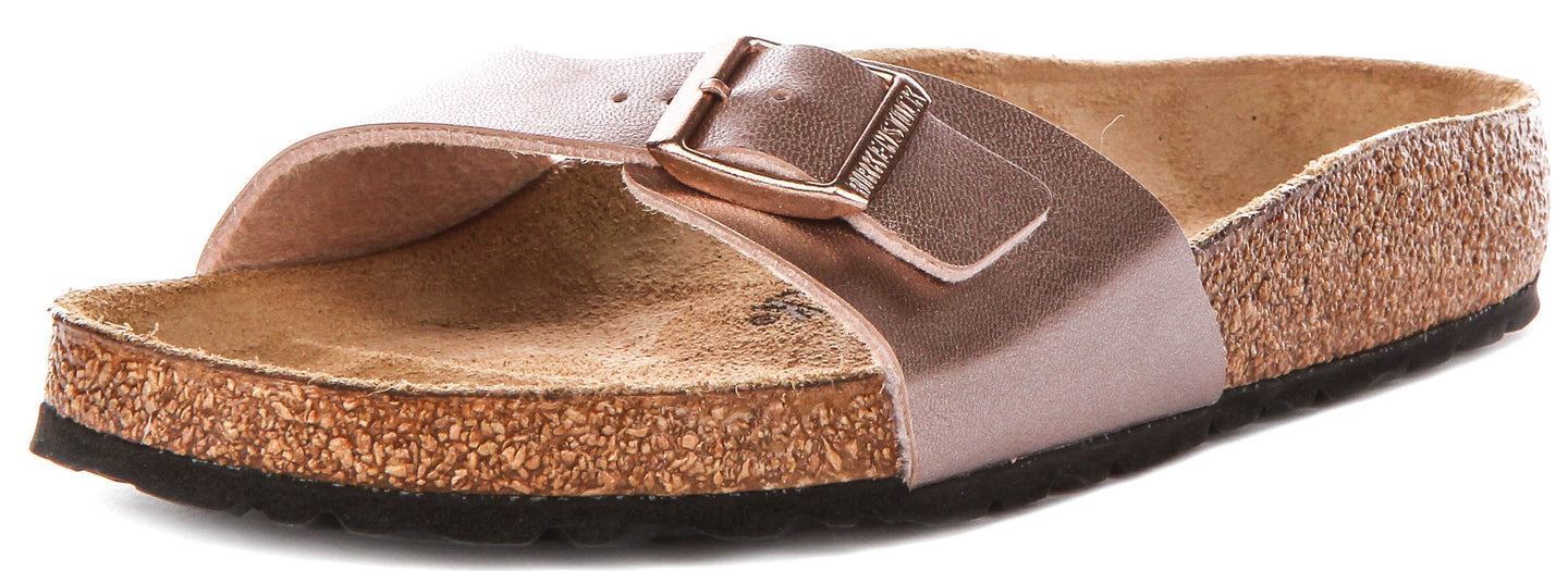 Birkenstock Madrid-sandalen | koperkleurig Birko-Flor voor dames – normale pasvorm