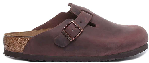 Birkenstock Boston klompen | donkerbruin echt leer voor heren