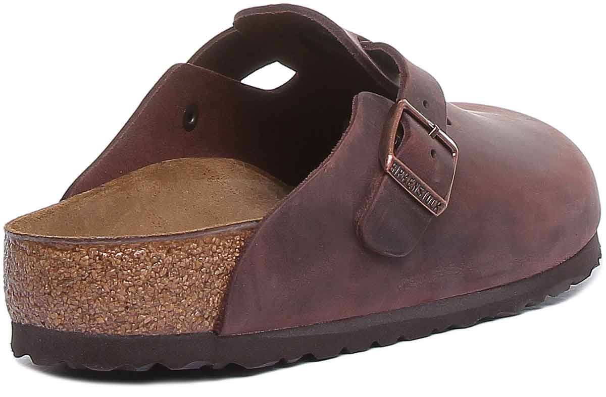 Birkenstock Boston klompen | donkerbruin echt leer voor heren
