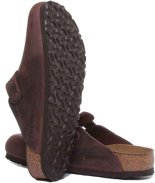 Birkenstock Boston klompen | donkerbruin echt leer voor heren