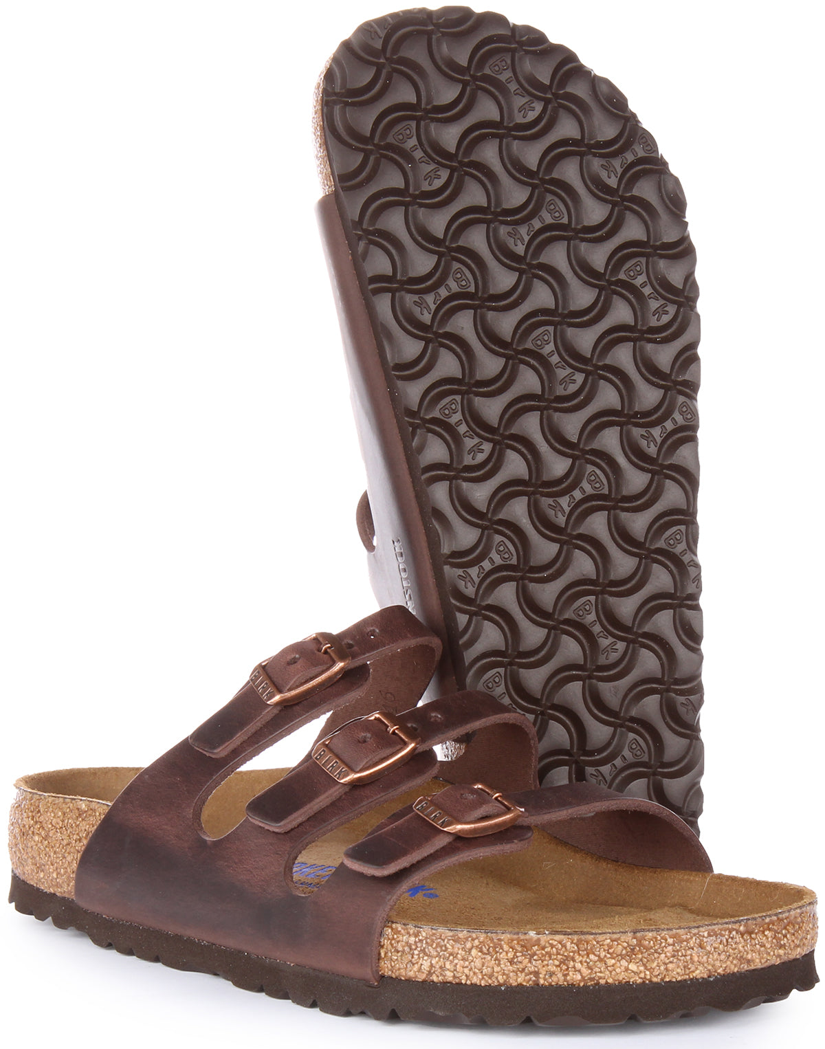 Birkenstock Florida Sandals | Dark Brown genuine leather for Women