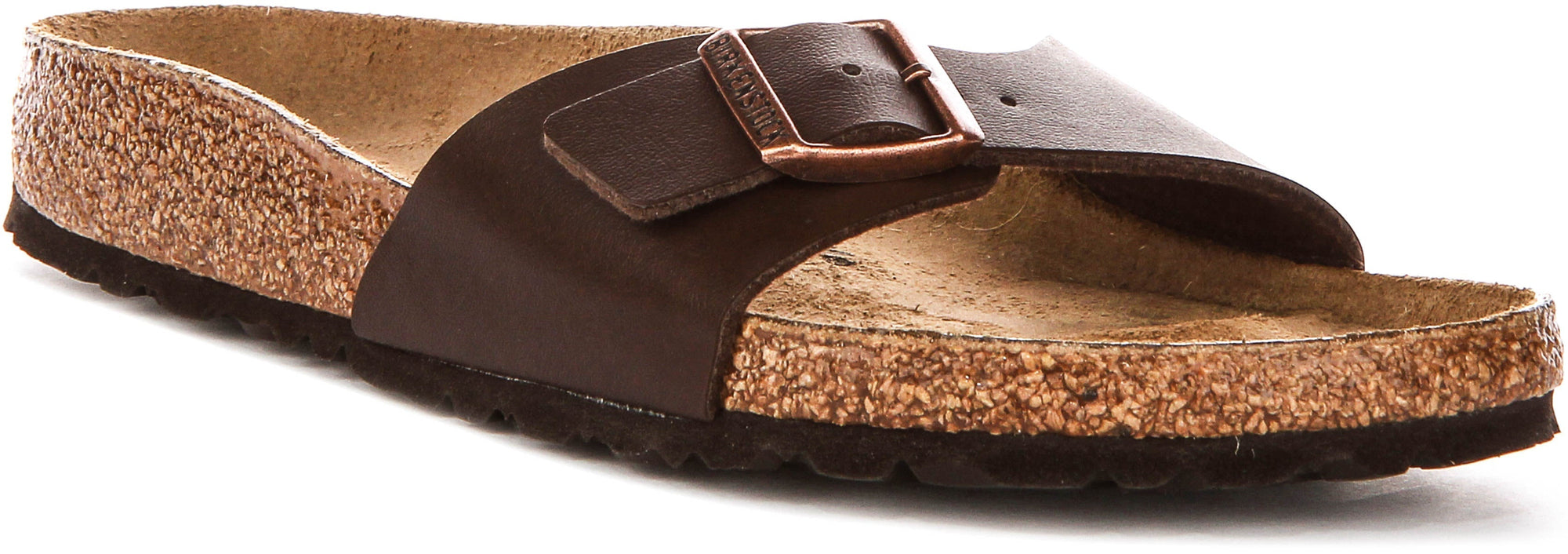 Sandales Birkenstock Madrid | Birko-Flor marron foncé pour femme - coupe étroite