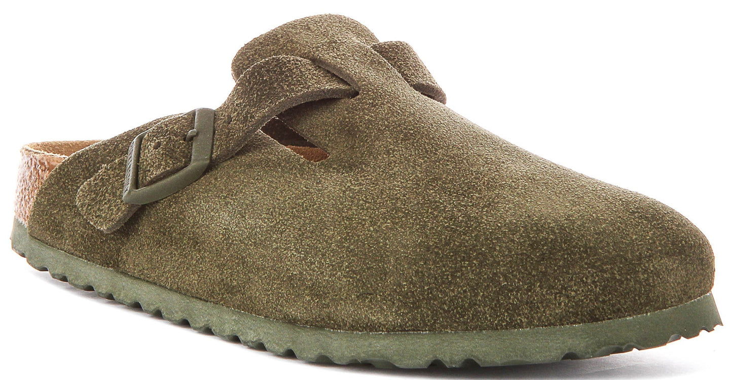 Birkenstock Boston klompen | Donkergroen Birko-Flor voor heren en dames - Smalle pasvorm