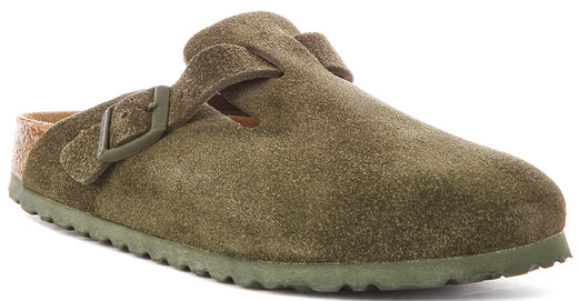 Birkenstock Boston klompen | Donkergroen Birko-Flor voor heren en dames - Smalle pasvorm