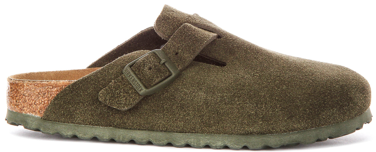 Birkenstock Boston klompen | Donkergroen Birko-Flor voor heren en dames - Smalle pasvorm