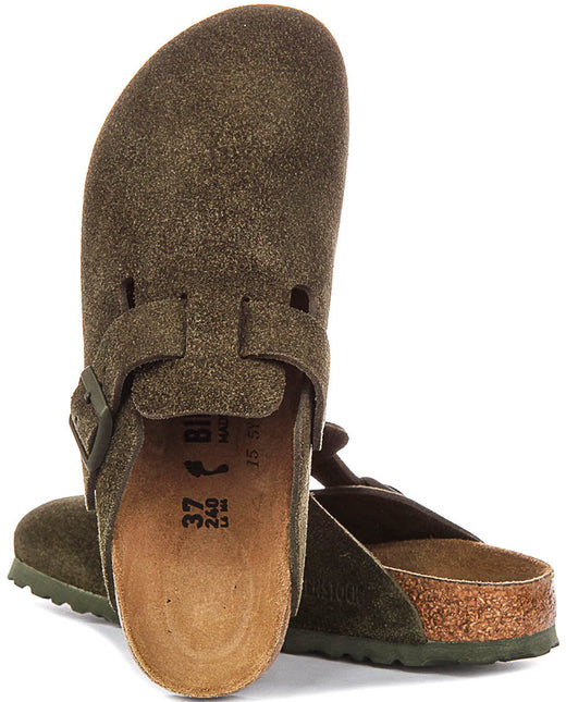 Birkenstock Boston klompen | Donkergroen Birko-Flor voor heren en dames - Smalle pasvorm