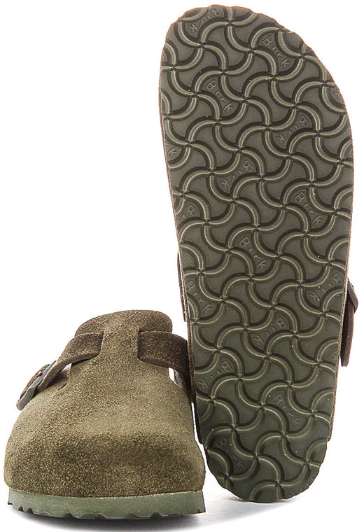 Birkenstock Boston klompen | Donkergroen Birko-Flor voor heren en dames - Smalle pasvorm