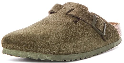 Birkenstock Boston klompen | Donkergroen Birko-Flor voor heren en dames - Smalle pasvorm