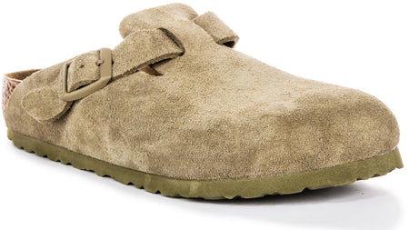 Birkenstock Boston Clogs | Khaki Birko-Flor for Men and Women