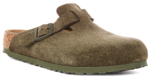 Birkenstock Boston-klompen | groen Birko-Flor voor heren en dames – normale pasvorm