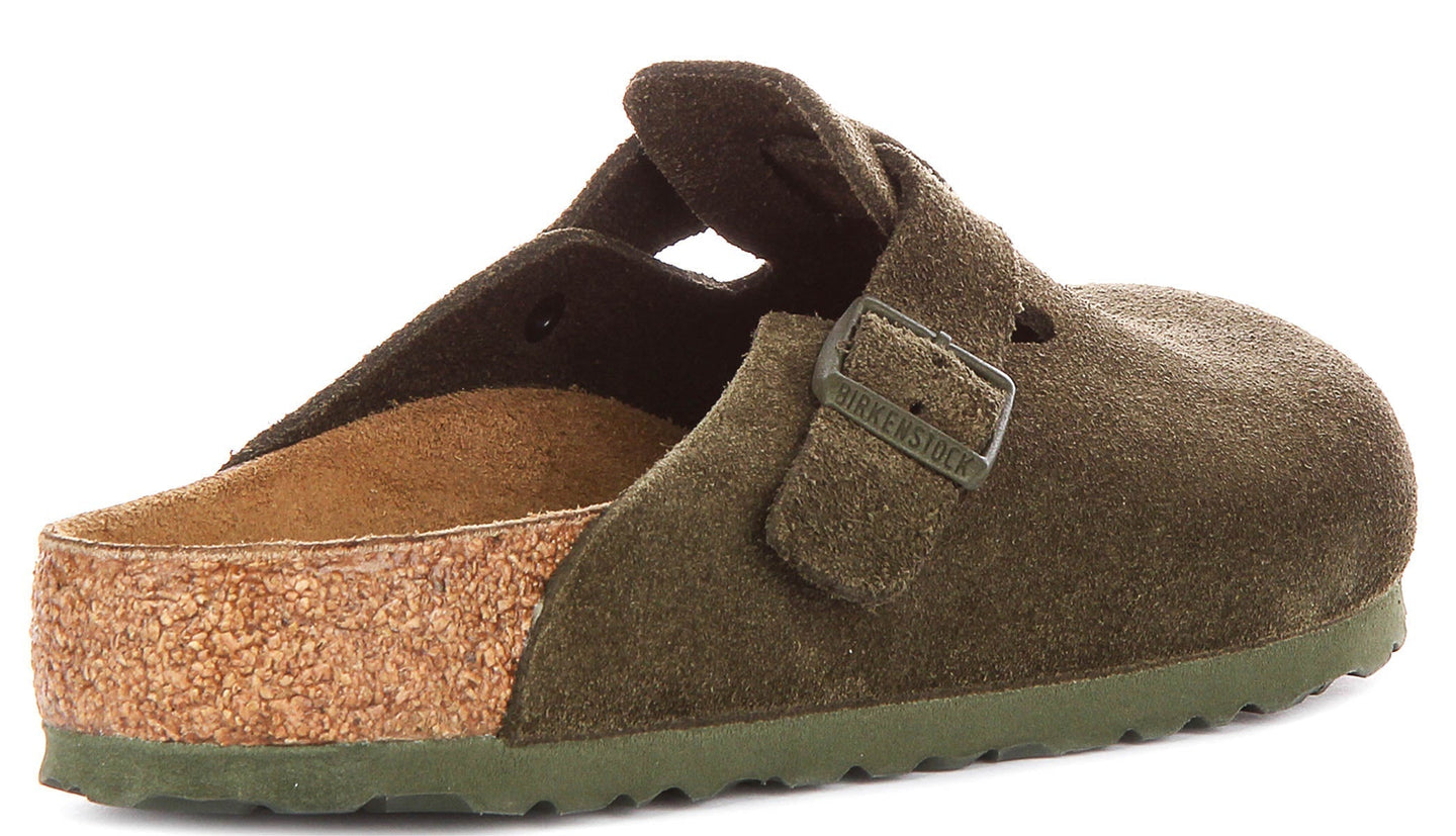 Birkenstock Boston-klompen | groen Birko-Flor voor heren en dames – normale pasvorm