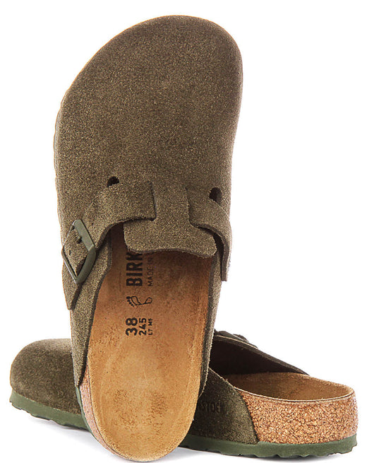 Birkenstock Boston-klompen | groen Birko-Flor voor heren en dames – normale pasvorm