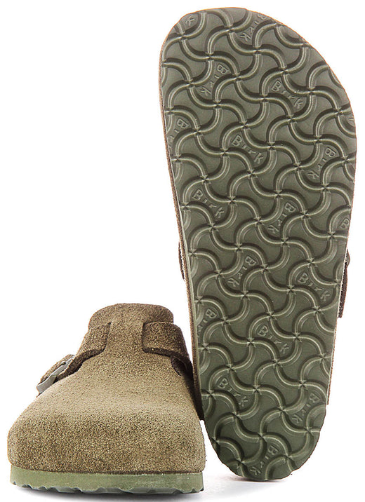 Birkenstock Boston-klompen | groen Birko-Flor voor heren en dames – normale pasvorm