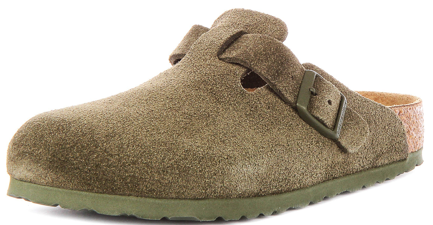 Birkenstock Boston-klompen | groen Birko-Flor voor heren en dames – normale pasvorm