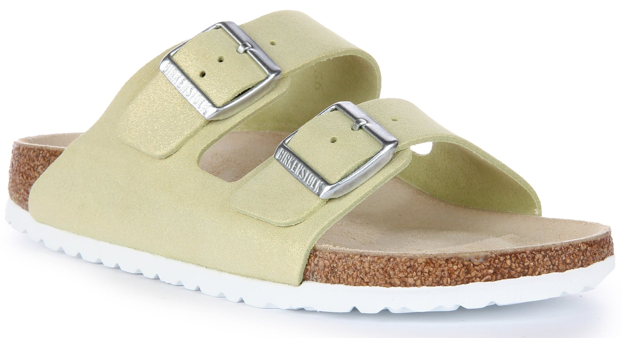 Sandales Birkenstock Arizona | Cuir suédé vert clair pour homme et femme