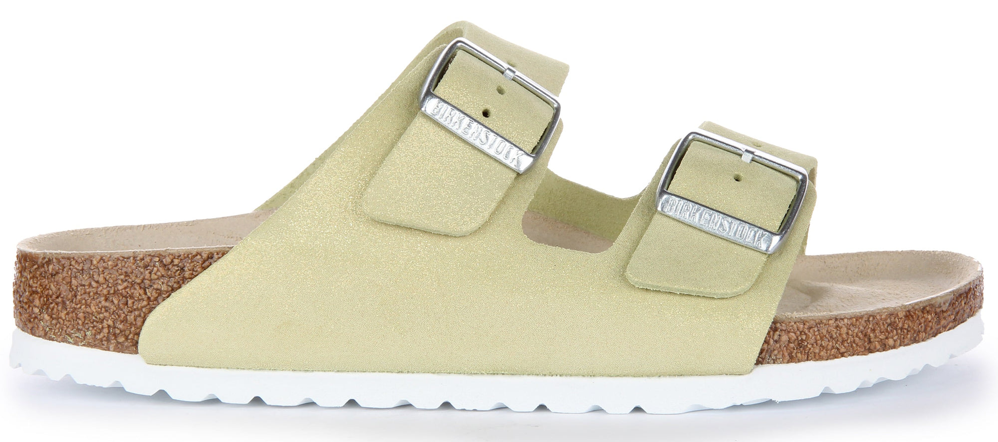 Sandales Birkenstock Arizona | Cuir suédé vert clair pour homme et femme