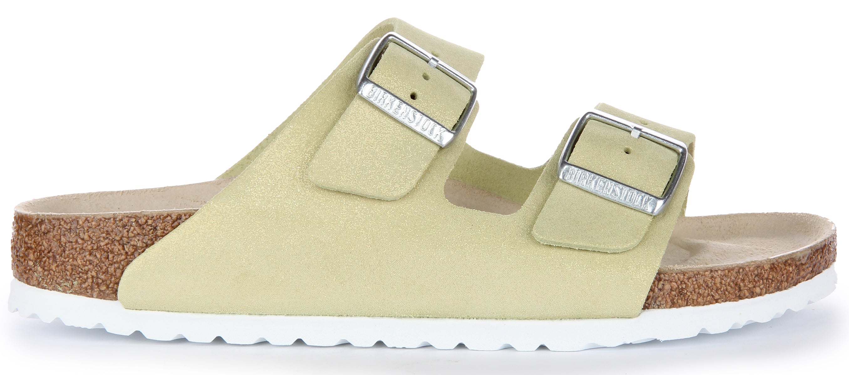 Sandales Birkenstock Arizona | Cuir suédé vert clair pour homme et femme
