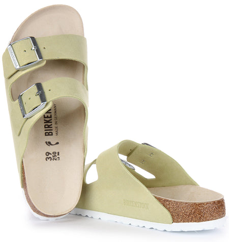 Sandales Birkenstock Arizona | Cuir suédé vert clair pour homme et femme