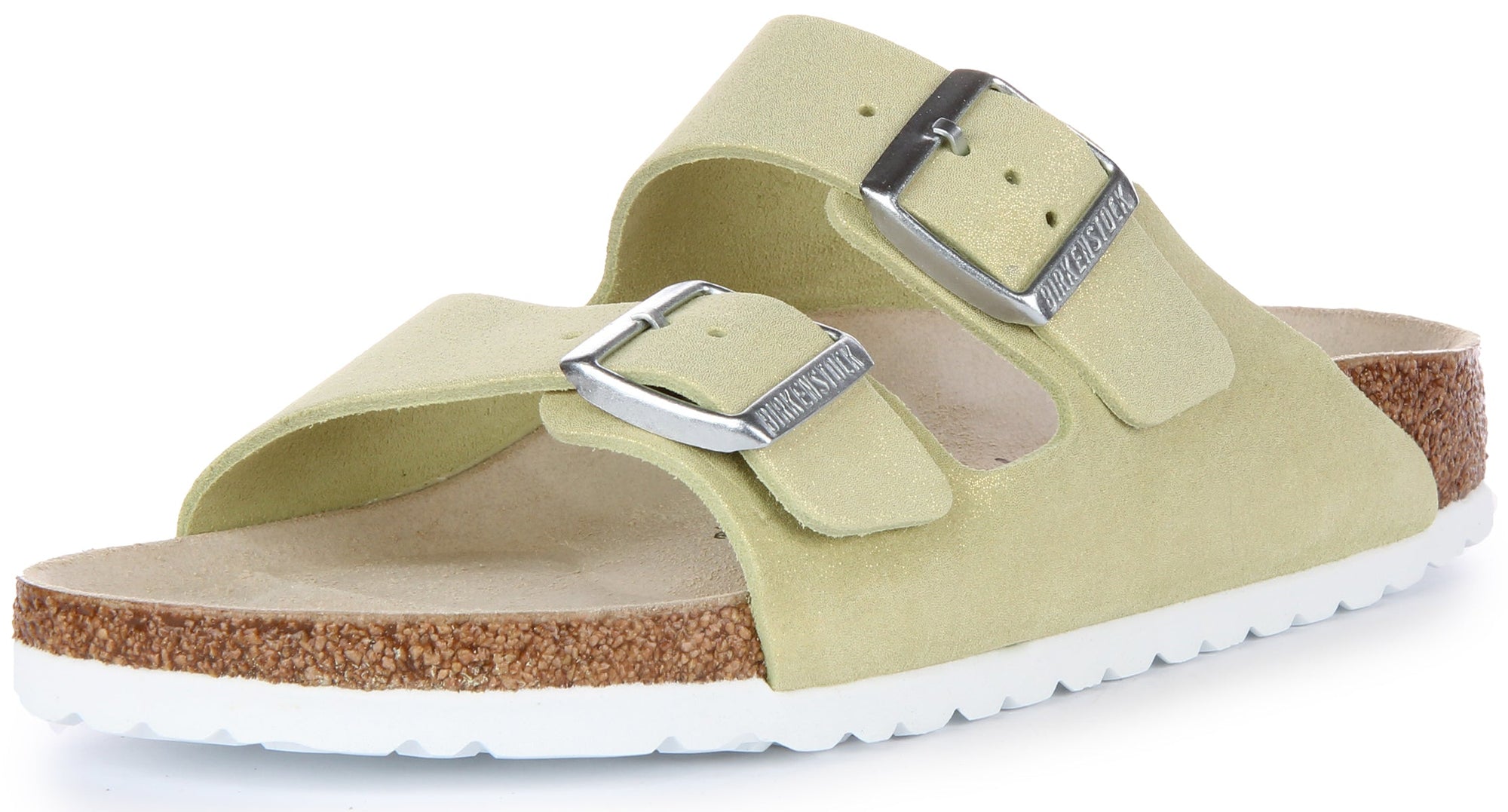 Sandales Birkenstock Arizona | Cuir suédé vert clair pour homme et femme