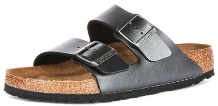 Birkenstock Arizona sandalen | Metallic zwart Birko-Flor - metallic afwerking voor dames - normale pasvorm