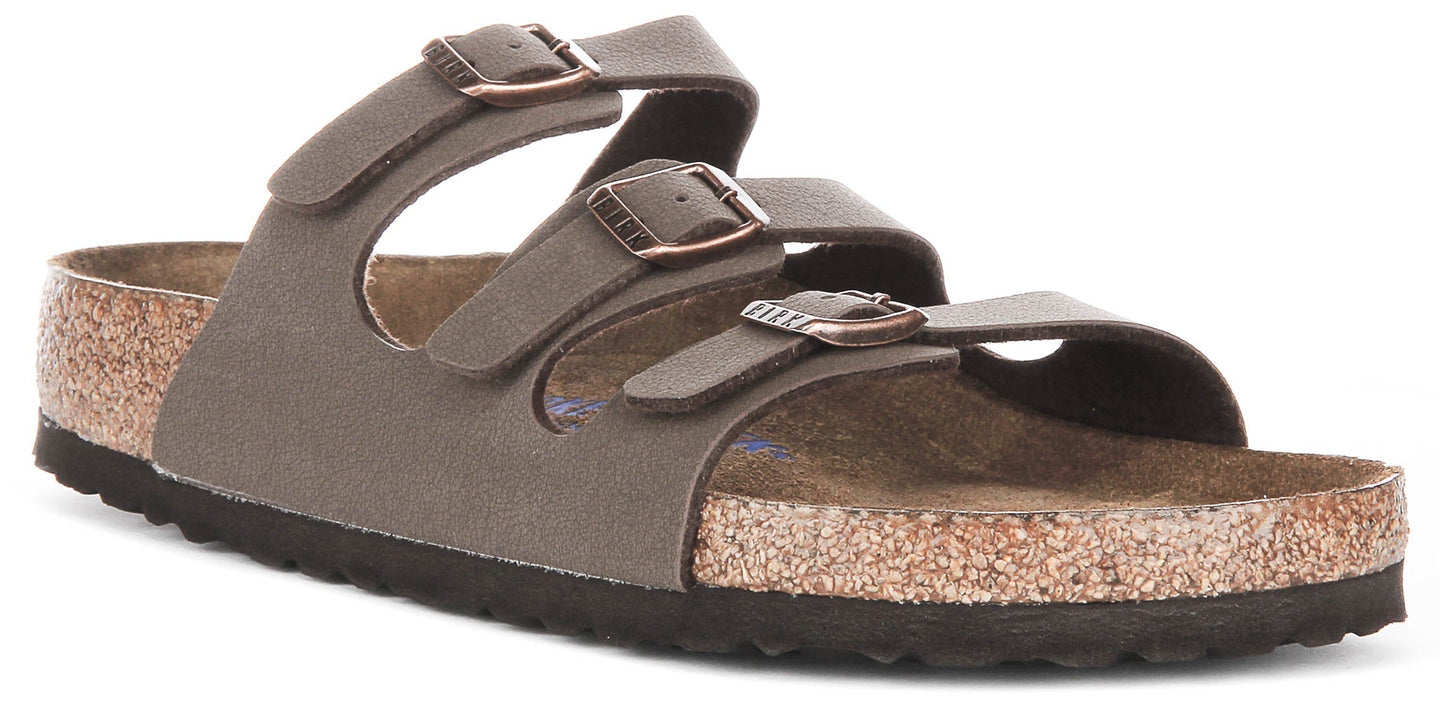 Birkenstock Florida Sandals | Mocha genuine leather - Soft Footbed for Women - Regular Fit