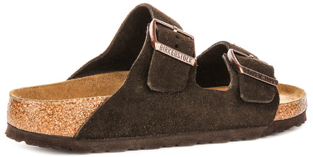 Sandali Birkenstock Arizona | Pelle scamosciata color moka - plantare morbido da uomo e donna - calzata stretta