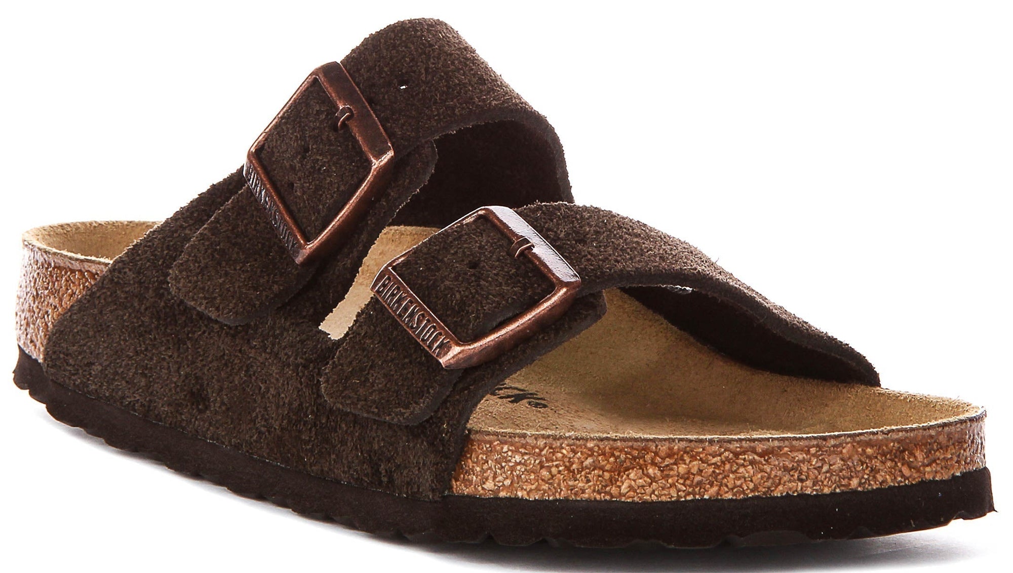 Sandali Birkenstock Arizona | Pelle scamosciata color moka da uomo e donna - calzata regolare