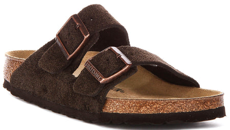 Sandali Birkenstock Arizona | Pelle scamosciata color moka da uomo e donna - calzata regolare