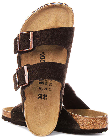 Sandali Birkenstock Arizona | Pelle scamosciata color moka da uomo e donna - calzata regolare