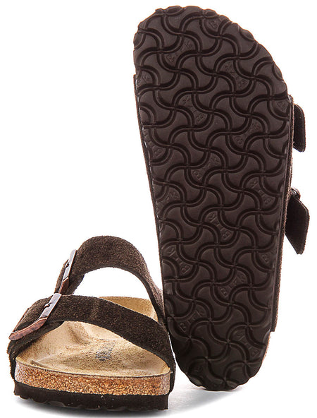 Sandali Birkenstock Arizona | Pelle scamosciata color moka da uomo e donna - calzata regolare