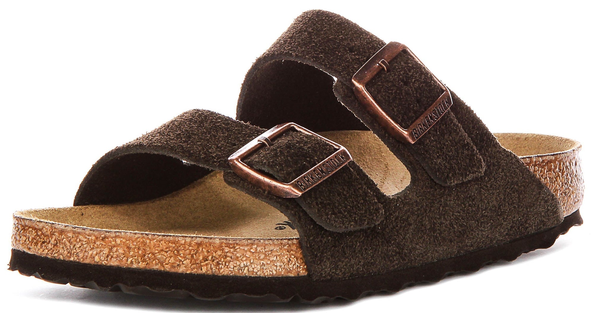 Sandali Birkenstock Arizona | Pelle scamosciata color moka da uomo e donna - calzata regolare