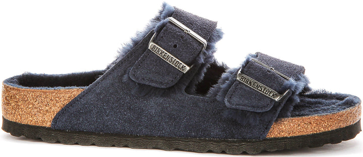 Birkenstock Arizona Sandals | Navy shearling-lined suede for Women - Regular Fit