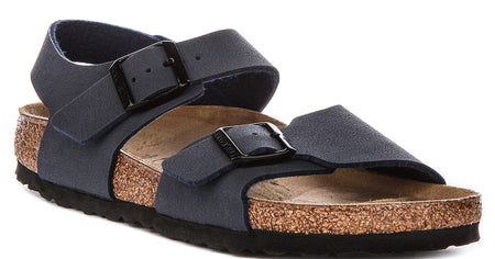 Birkenstock New York Shoes | Navy signature Birkenstock upper material for Kids - Narrow Fit
