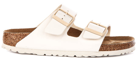 Sandales Birkenstock Arizona | Birko-Flor blanc cassé pour femme - coupe étroite