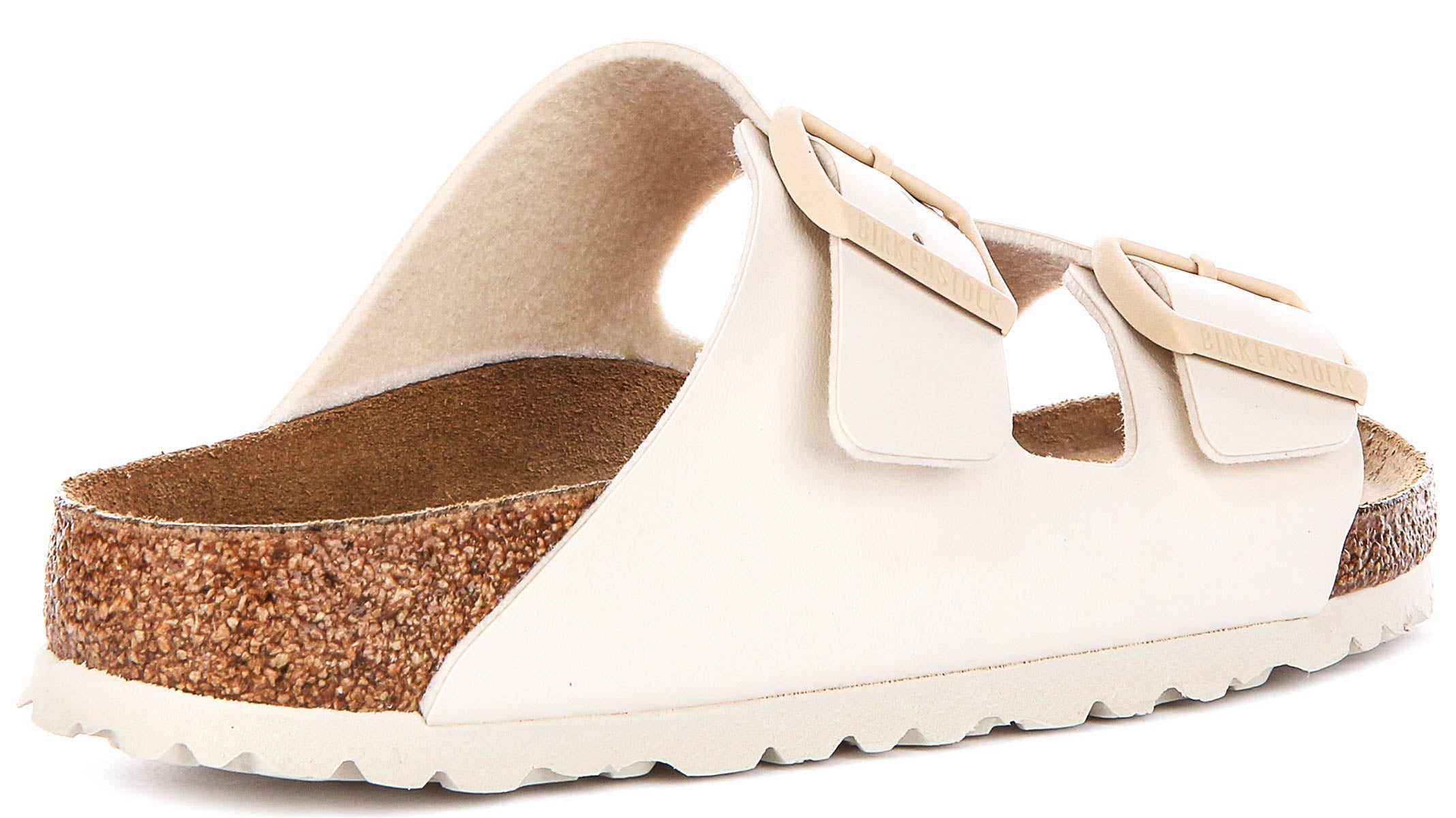 Sandales Birkenstock Arizona | Birko-Flor blanc cassé pour femme - coupe étroite