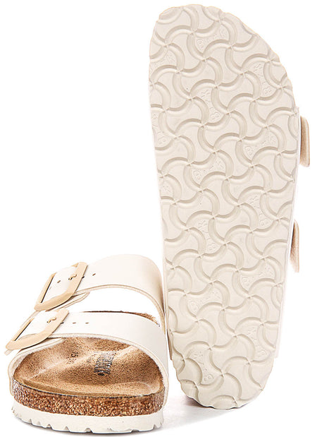 Sandales Birkenstock Arizona | Birko-Flor blanc cassé pour femme - coupe étroite
