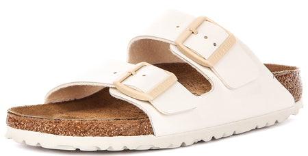 Sandales Birkenstock Arizona | Birko-Flor blanc cassé pour femme - coupe étroite