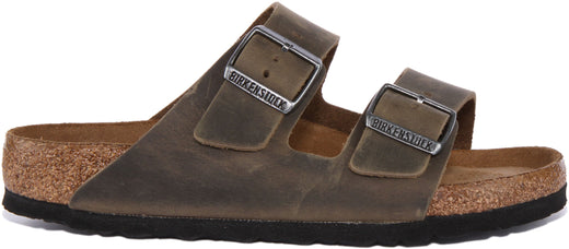 Birkenstock Arizona sandalen | olijfkleurig nubuckleer voor dames