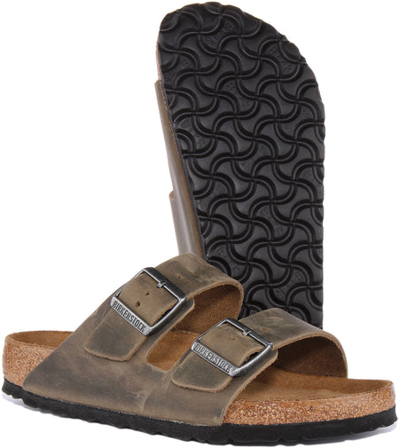 Birkenstock Arizona Sandals | Olive nubuck leather for Women