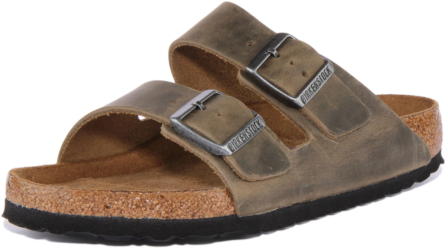 Birkenstock Arizona sandalen | olijfkleurig nubuckleer voor dames