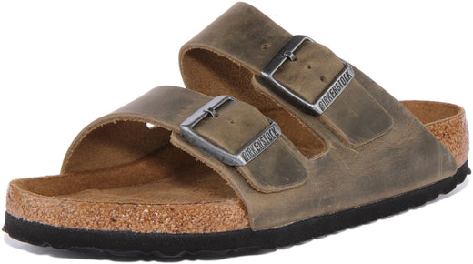 Birkenstock Arizona sandalen | olijfkleurig nubuckleer voor dames