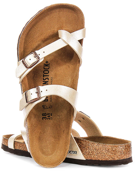 Sandali Birkenstock Mayari | Birko-Flor bianco perla - Finitura metallizzata da donna