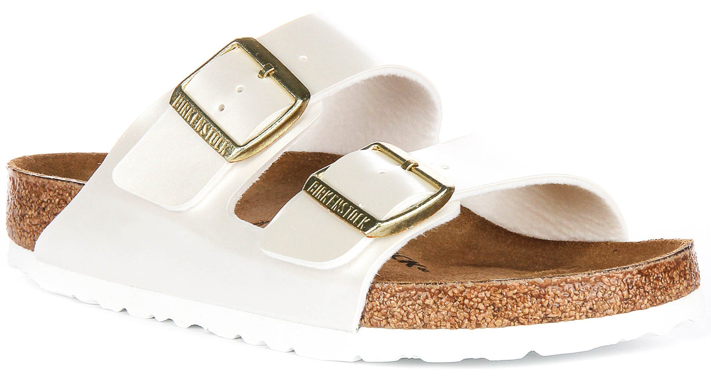Birkenstock Arizona Sandals | Pearl White Birko-Flor for Kids - Regular Fit