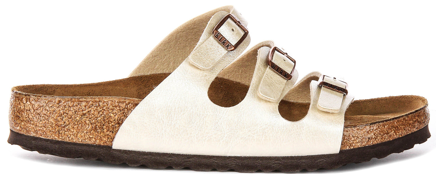 Birkenstock Florida Sandals | Pearl White Birko-Flor for Women - Regular Fit