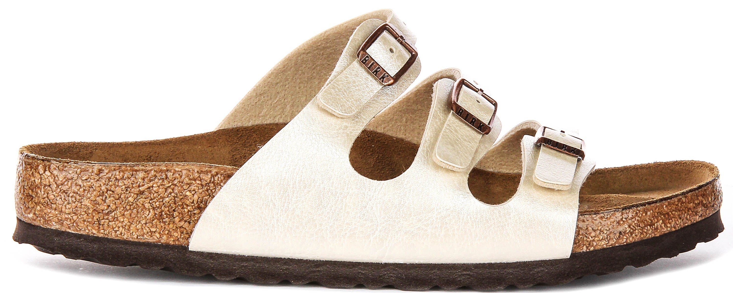Birkenstock Florida sandali | Birko-Flor bianco perla da donna - Calzata regolare