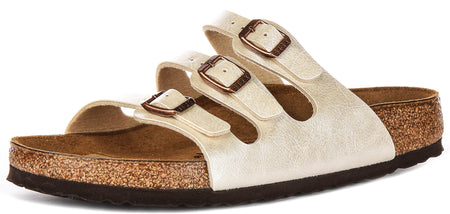 Birkenstock Florida sandali | Birko-Flor bianco perla da donna - Calzata regolare